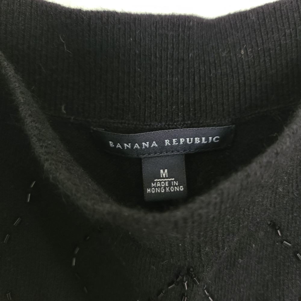 Banana Republic Mohair Black Sequined Top Christmas Party Ready